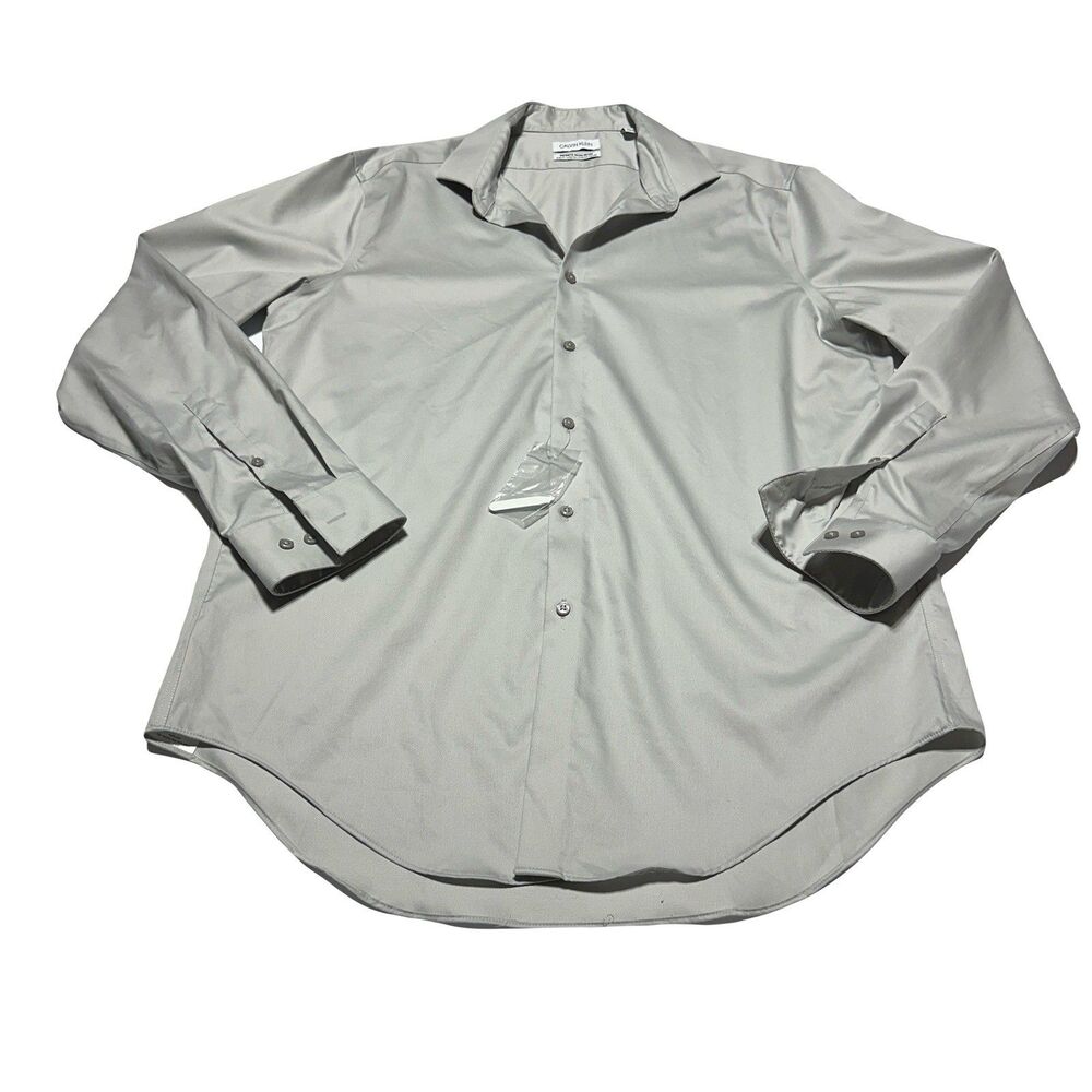 Calvin Klein OEKO-TEX men’s slim Fit shirt Size  L 16 1/2 34/35 Non Iron NWT
